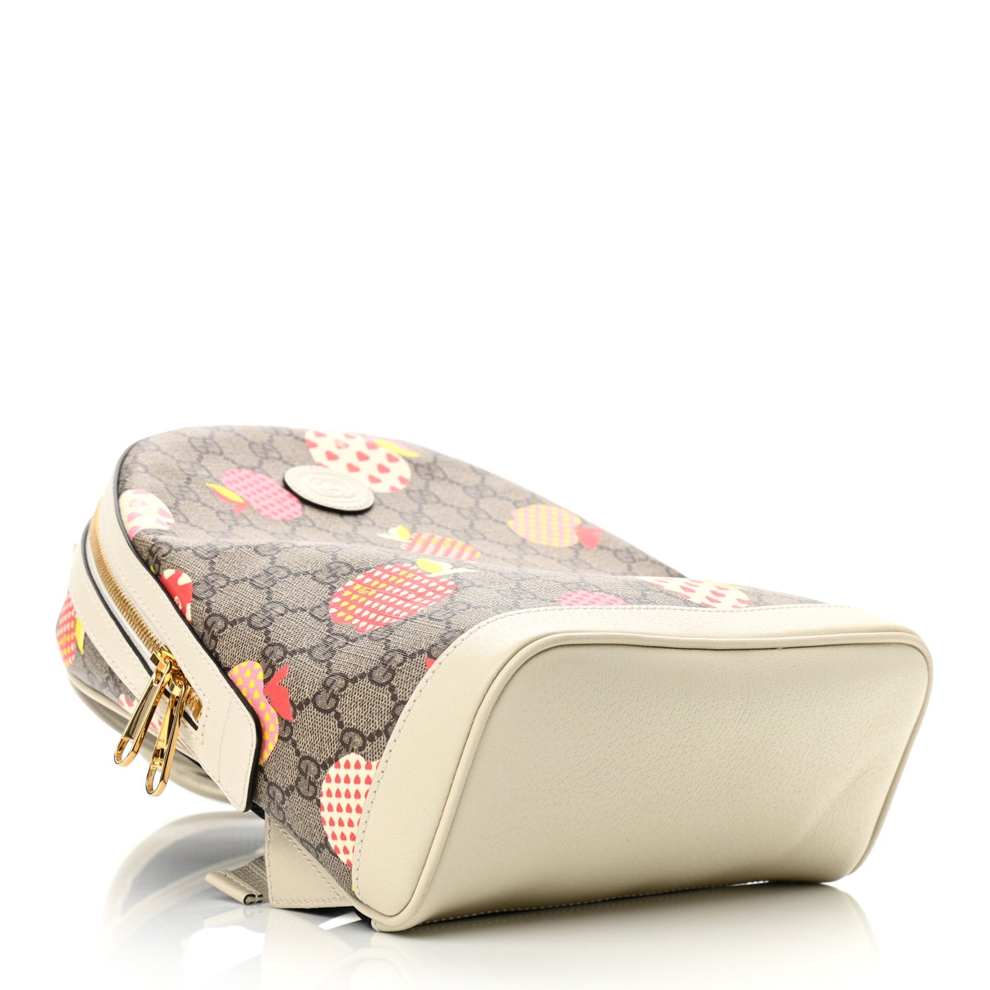 GG Supreme Monogram Les Pommes Small Retro Interlocking G Dome Backpack Beige Multicolor Mystic White