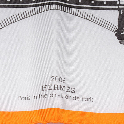 Hermes Silk L Air De Paris Pocket Square Scarf 4 of 5