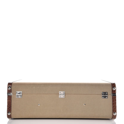 Prada Jacquard Logo Crocodile Trim Suitcase Corda Tabacco 8 of 20