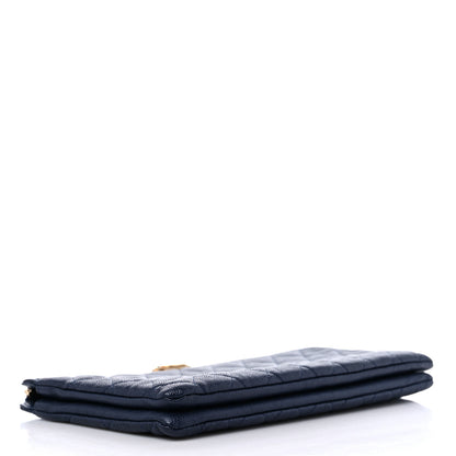 Chanel Caviar Quilted Small Zipped Boy Pouch Navy 4 of 10