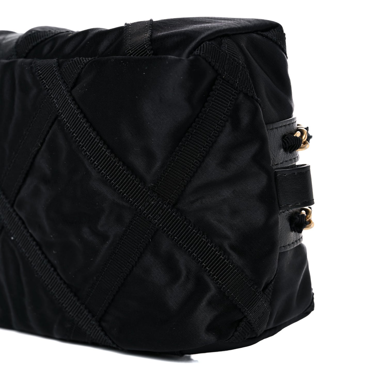 Nylon Grosgrain Lifestyle Pouch With Sleep Mask Black