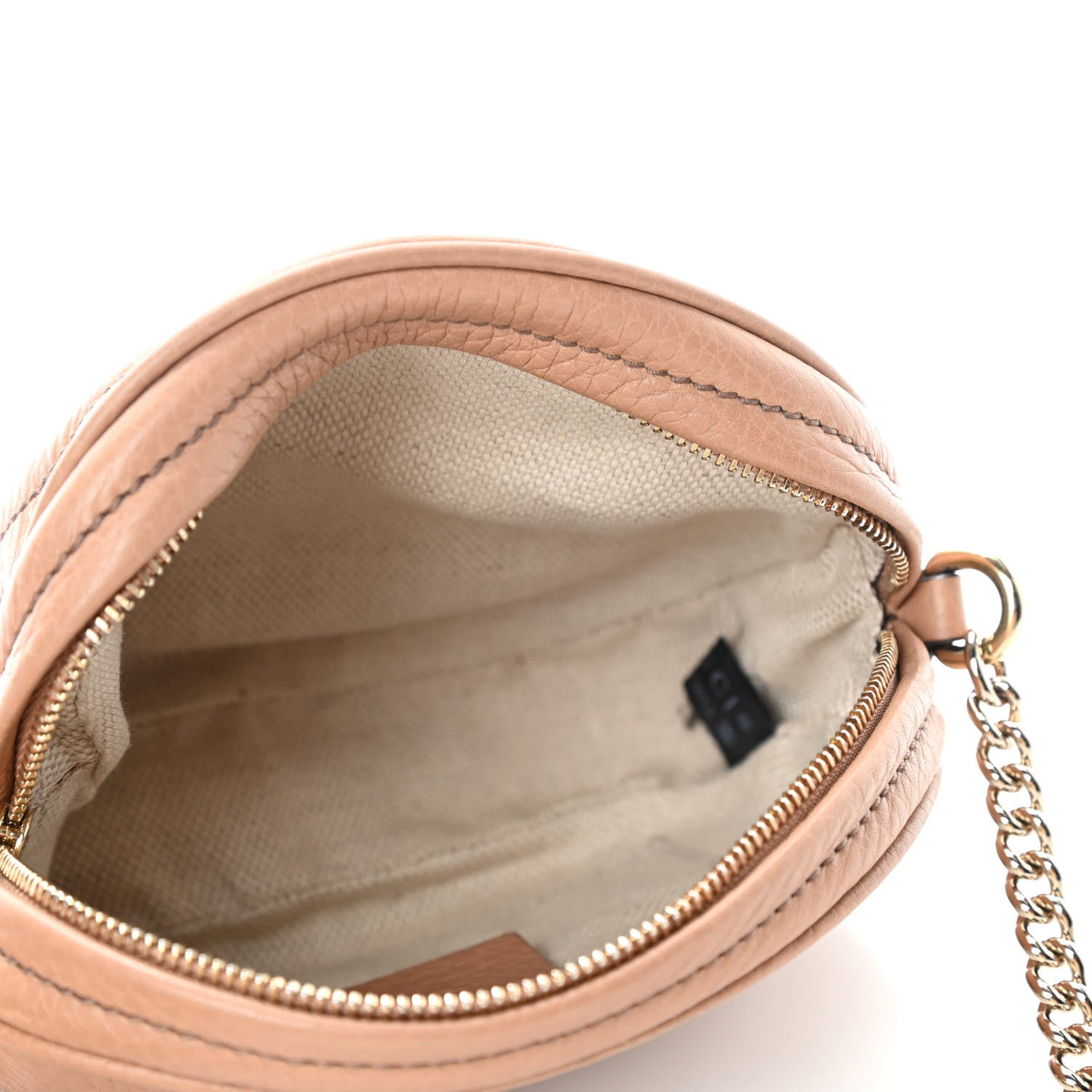 Gucci Pebbled Calfskin Mini Soho Chain Bag Camelia 4 of 4