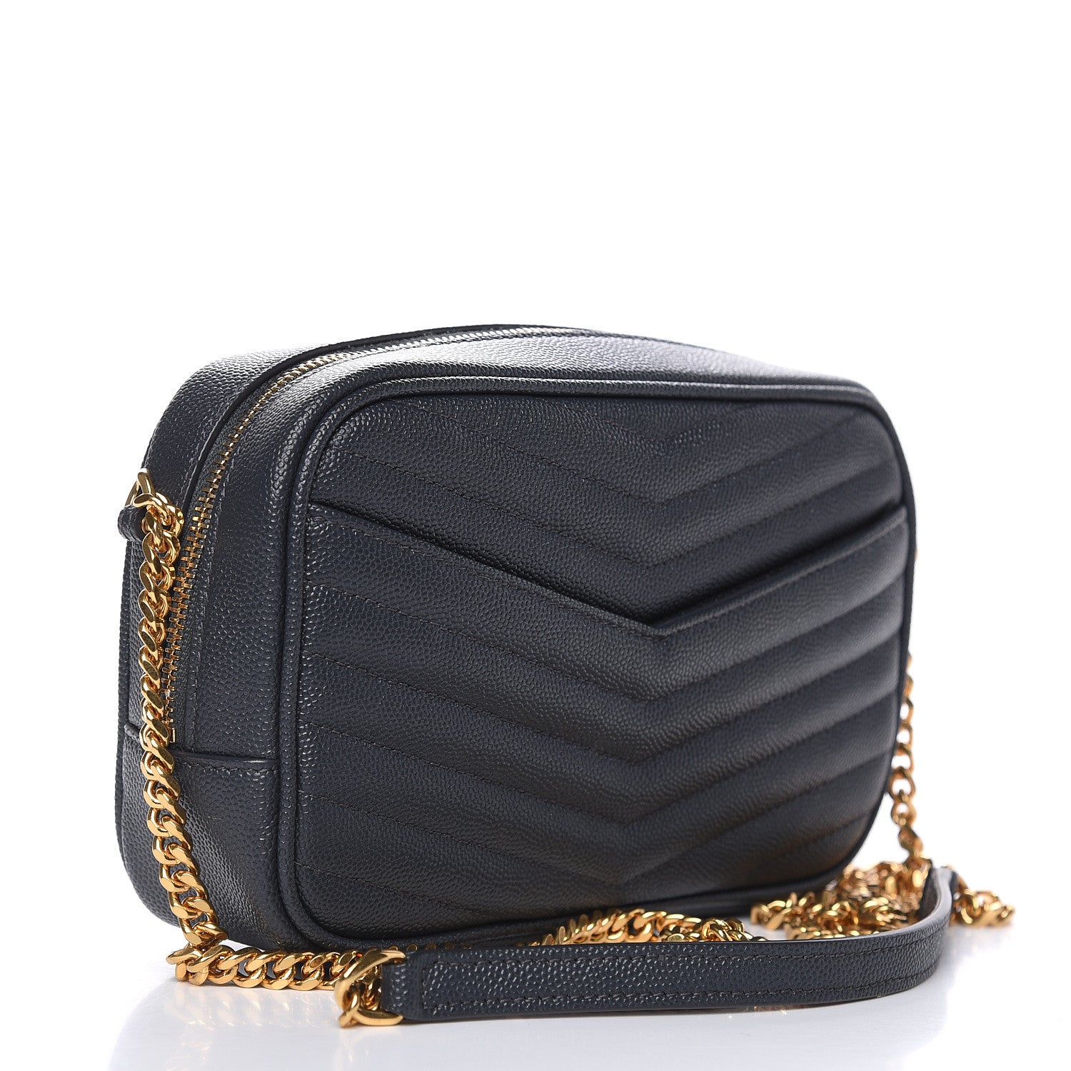 Saint Laurent Grain De Poudre Matelasse Monogram Mini Lou Camera Bag Dark Smog 3 of 10