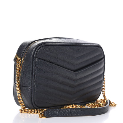 Saint Laurent Grain De Poudre Matelasse Monogram Mini Lou Camera Bag Dark Smog 3 of 10