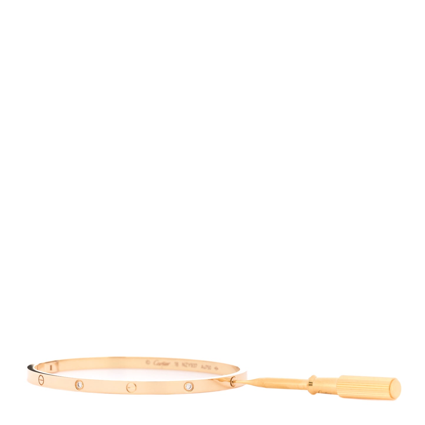 18K Yellow Gold 6 Diamond Small LOVE Bracelet 18