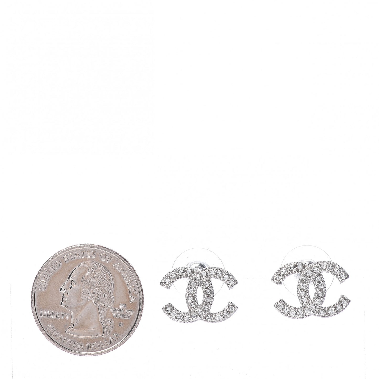 Crystal CC Earrings Silver