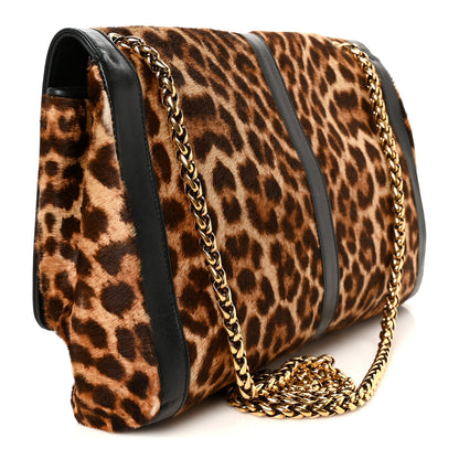 Christian Louboutin Pony Hair Leopard Print Sweet Charity Shoulder Bag Black 3 of 10