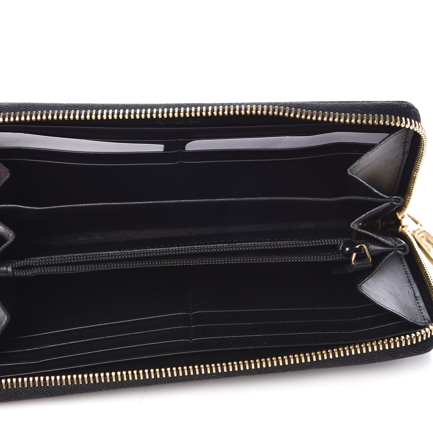 Saint Laurent Patent Belle De Jour Zip Around Wallet Black 5 of 6