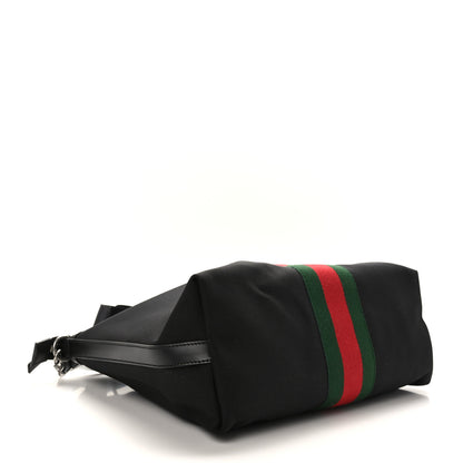 Gucci Nylon Web Top Handle Shoulder Bag Black 4 of 9