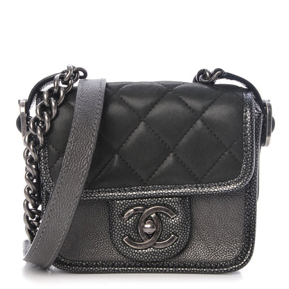 Chanel Iridescent Calfskin Mini Back To School Crossbody Flap Anthracite 1 of 8