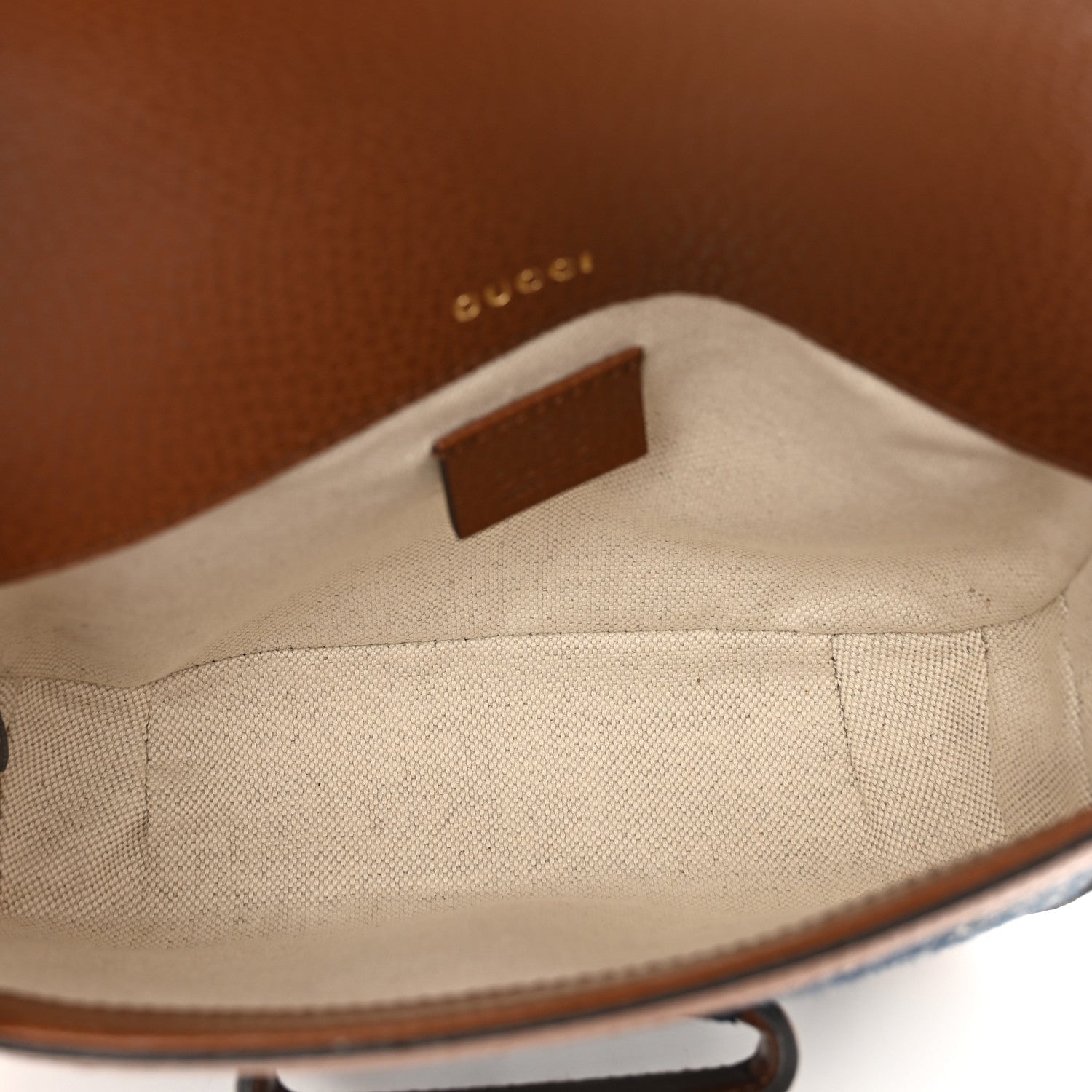 Gucci New Denim GG Monogram Dollar Calfskin Web Mini Horsebit 1955 Shoulder Bag Blue Tea Cuir Epilog 6 of 11