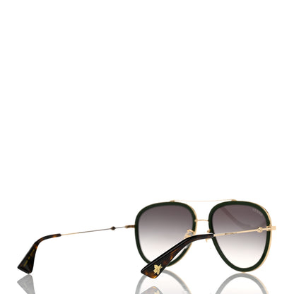 Gucci Metal Web Aviator Sunglasses GG0062S Green Red 4 of 7