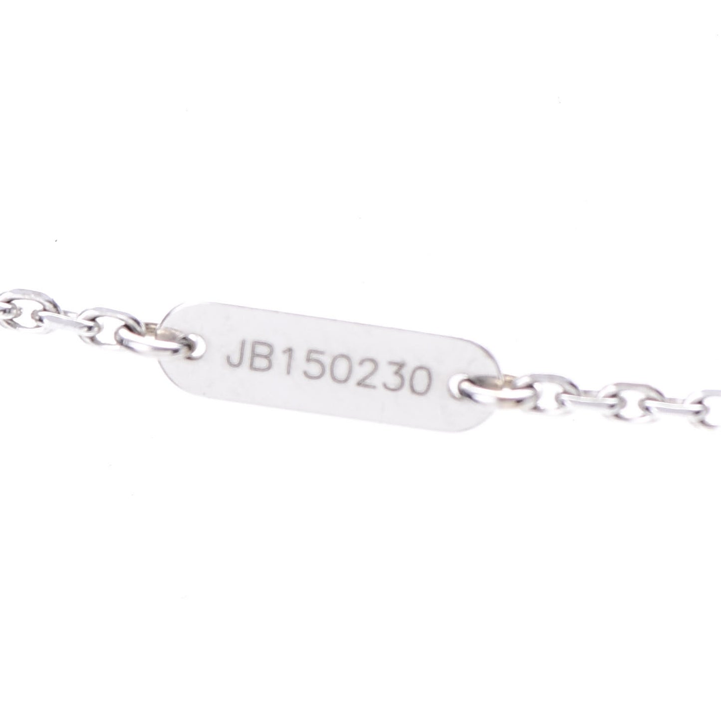 18K White Gold Chalcedony Vintage Alhambra Pendant Necklace