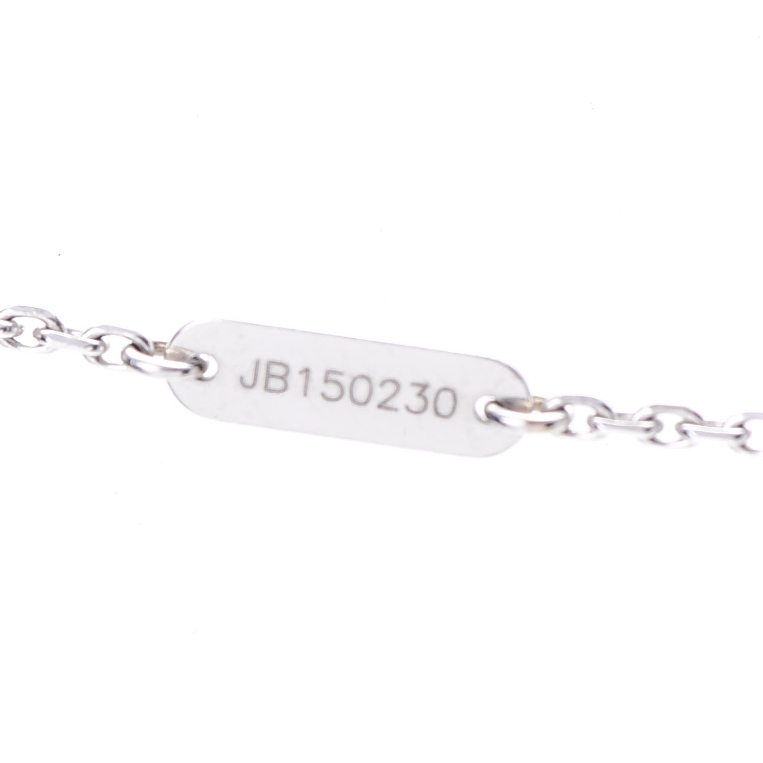 Van Cleef & Arpels 18K White Gold Chalcedony Vintage Alhambra Pendant Necklace 5 of 7