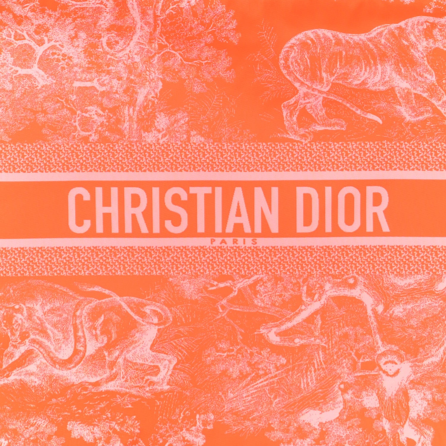 Christian Dior Embroidered Toile De Jouy Diortravel Zipped Pouch Orange 7 of 9