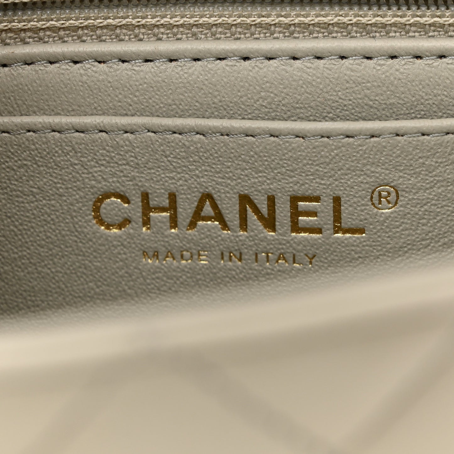 Lambskin Quilted Mini Rectangular Flap Grey