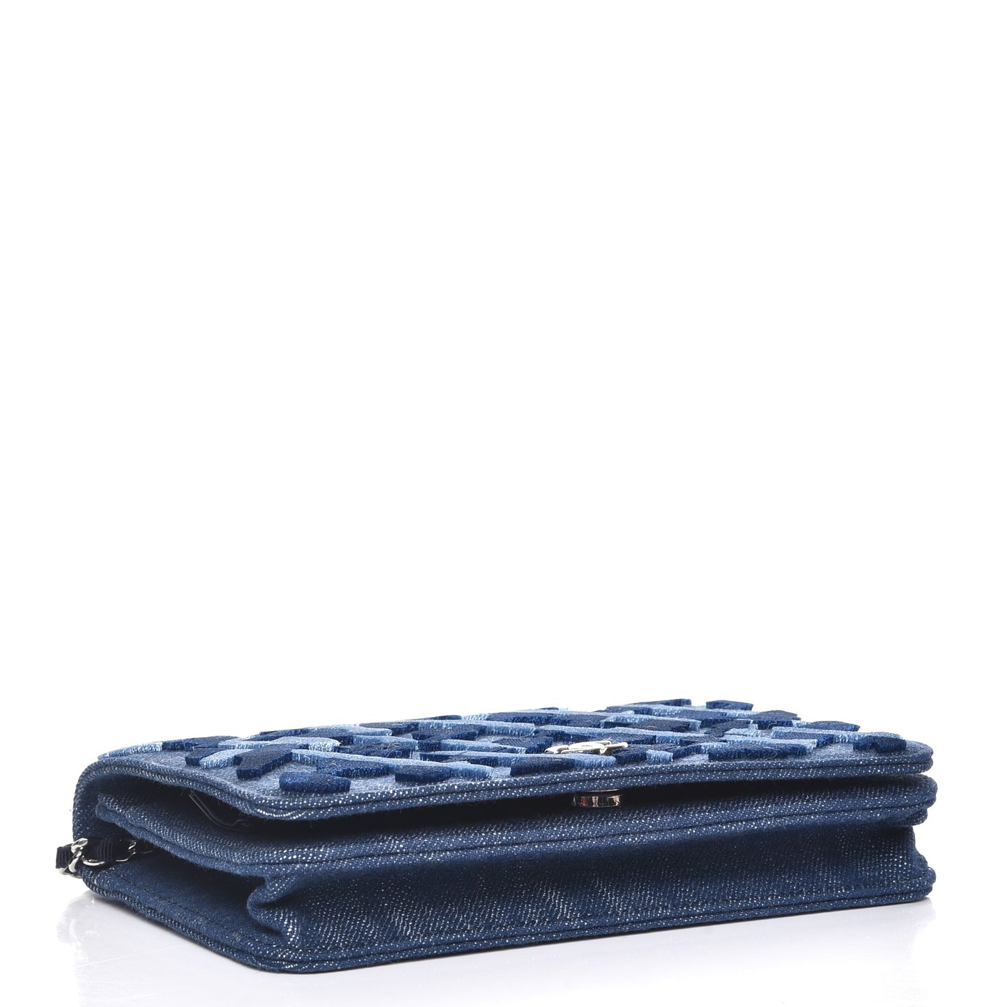 Denim Velvet Wallet On Chain WOC Blue
