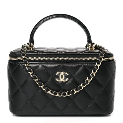 Chanel Lambskin Quilted Small Top Handle Vanity Case With Chain Black 1 of 9