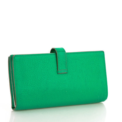 Hermes Chevre Mysore Bearn Gusset Wallet Menthe 3 of 7