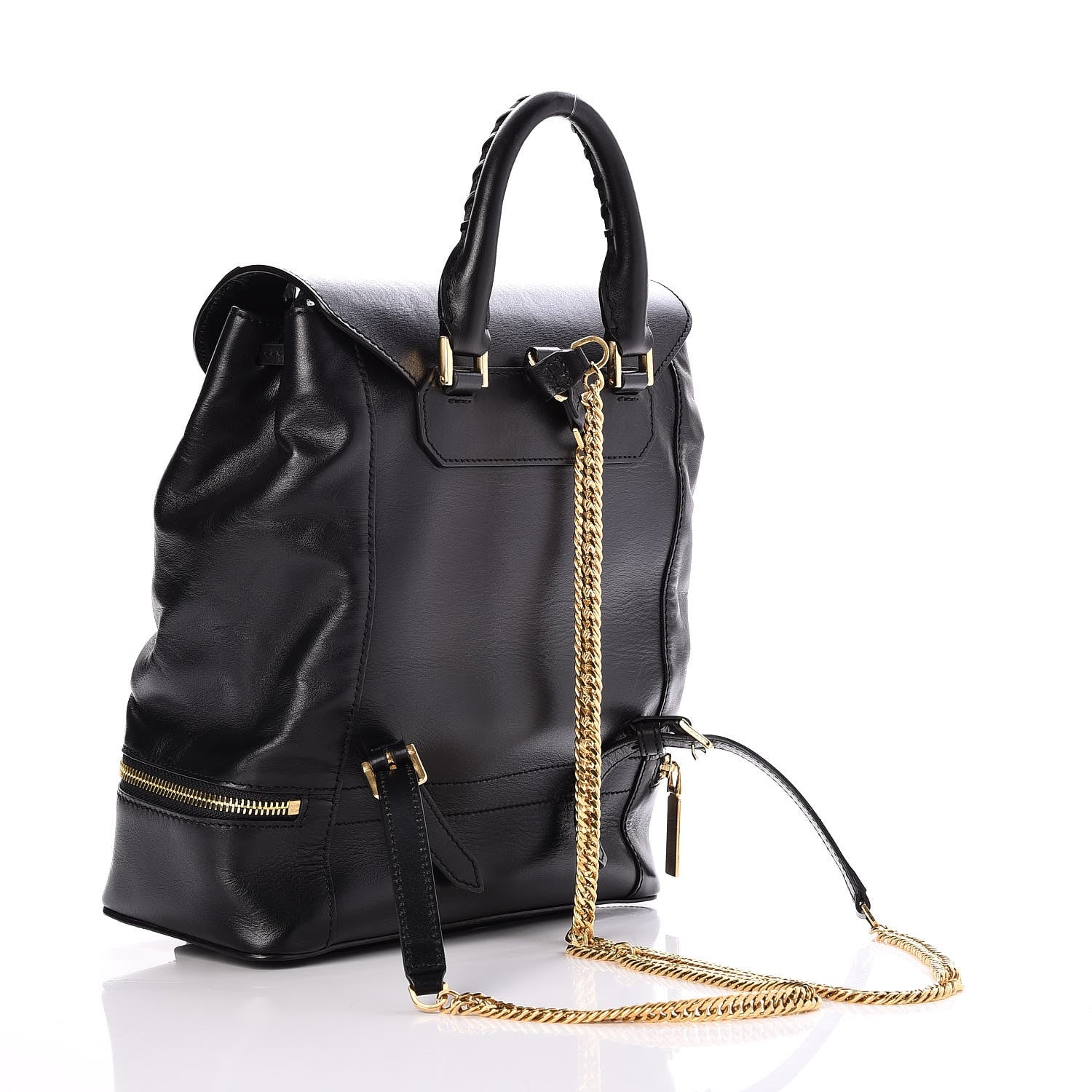 Alexander McQueen Calfskin Small Chain Strap Backpack Black 3 of 7