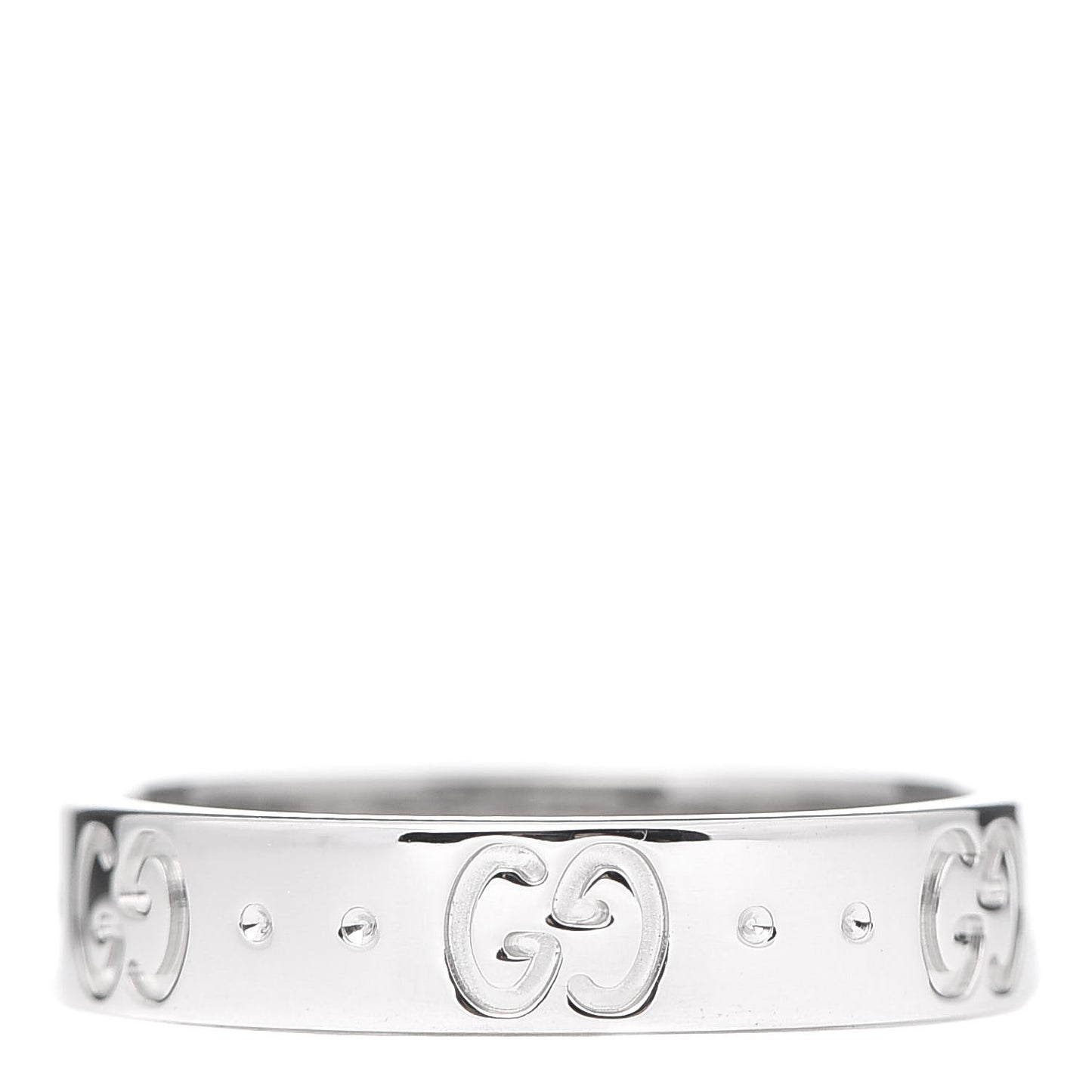 18K White Gold 4mm Icon Thin Band Ring 51 5.75