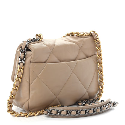 Chanel Lambskin Quilted Medium Chanel 19 Flap Dark Beige 3 of 9