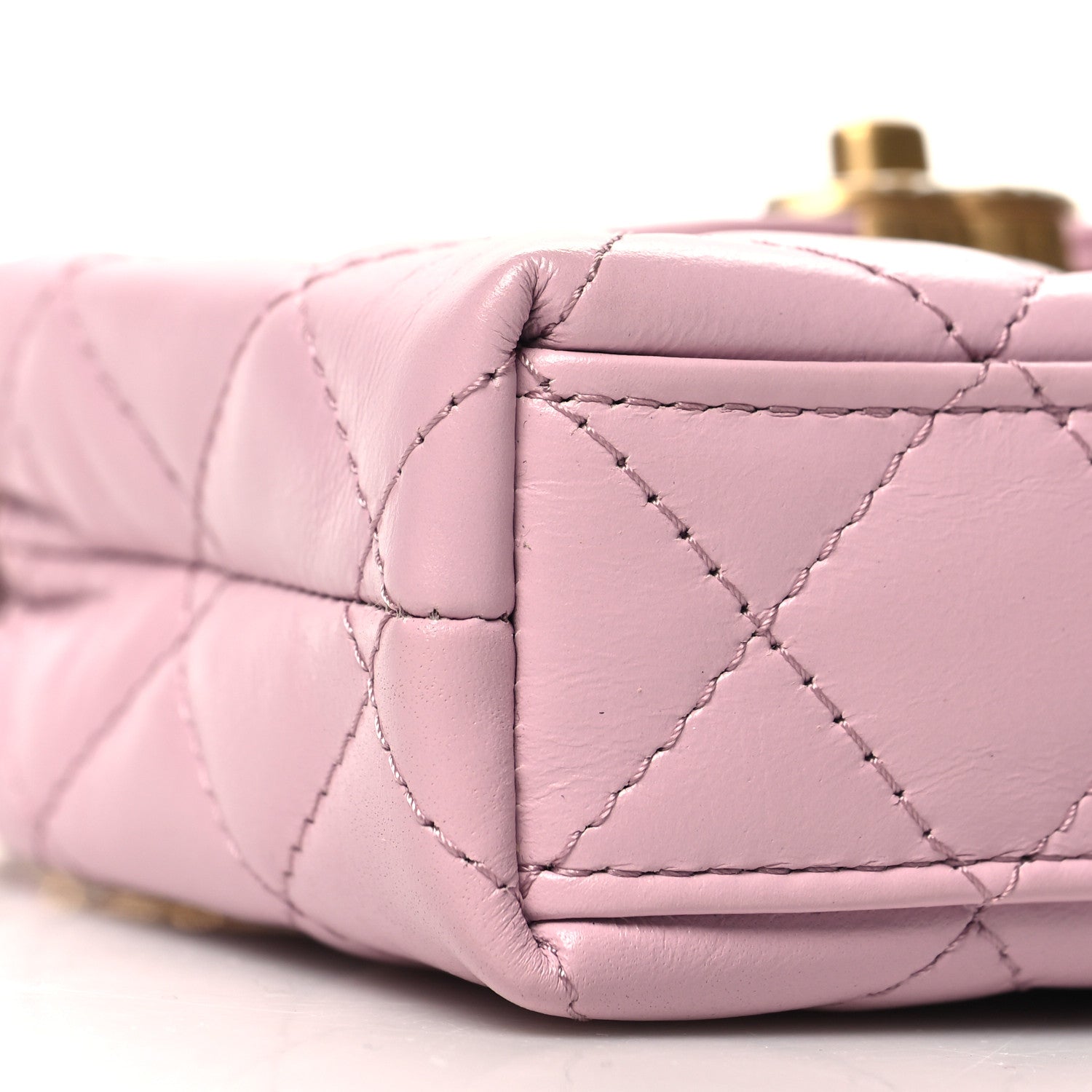 Chanel Shiny Aged Calfskin Quilted Mini Nano Kelly Shopper Pink 9 of 11