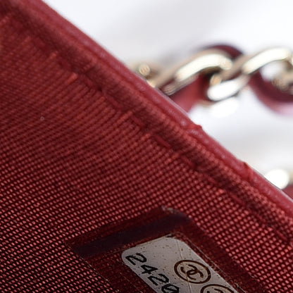 Chanel Lambskin Quilted Trendy CC Wallet On Chain WOC Dark Red 9 of 9