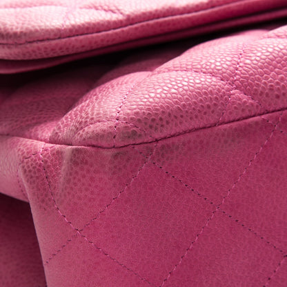 Chanel Iridescent Caviar Quilted Jumbo Double Flap Pink 11 of 12