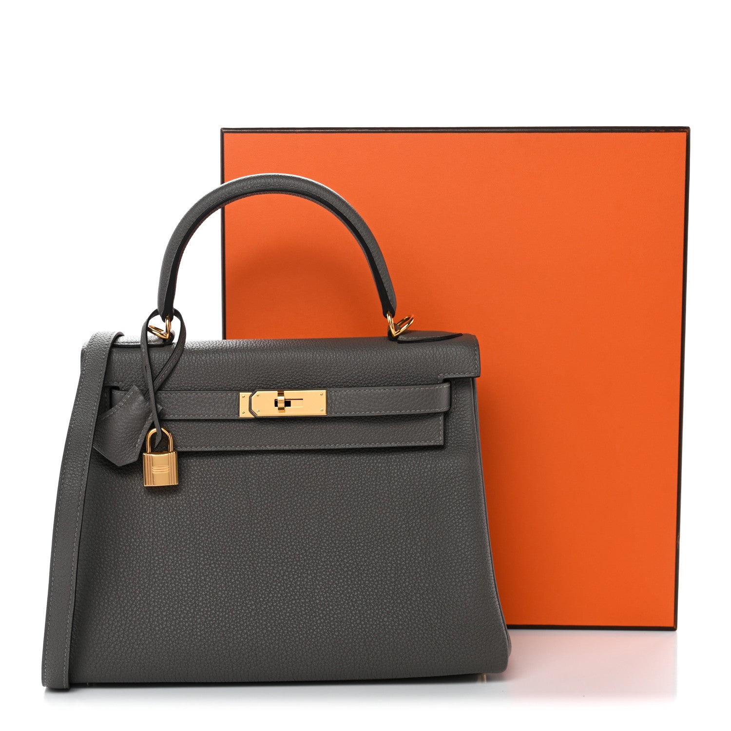 Hermes Togo Kelly Retourne 28 Gris Meyer 11 of 13