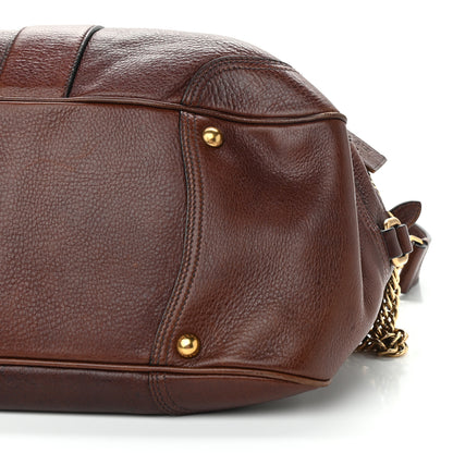 Prada Cervo Deerskin Animalier Large Satchel Cacao 9 of 14