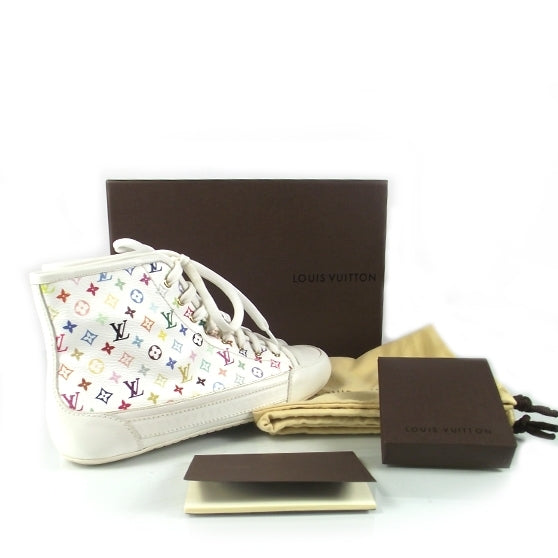 Louis Vuitton Monogram Multicolor High Top Sneakers 36 White 2 of 8