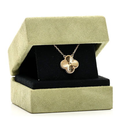 Van Cleef & Arpels 18K Yellow Gold Guilloche Vintage Alhambra Pendant Necklace 6 of 6