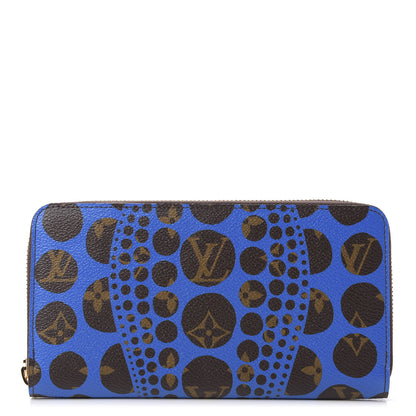 Louis Vuitton Monogram Kusama Pumpkin Dots Zippy Wallet Blue 1 of 8