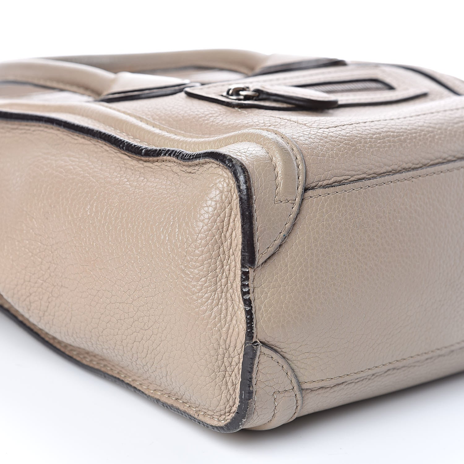 Celine Drummed Calfskin Nano Luggage Dune 6 of 17