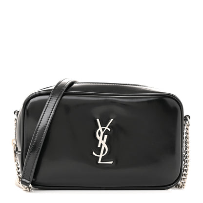 Saint Laurent Shiny Calfskin Monogram Mini Lou Camera Bag Black 1 of 14
