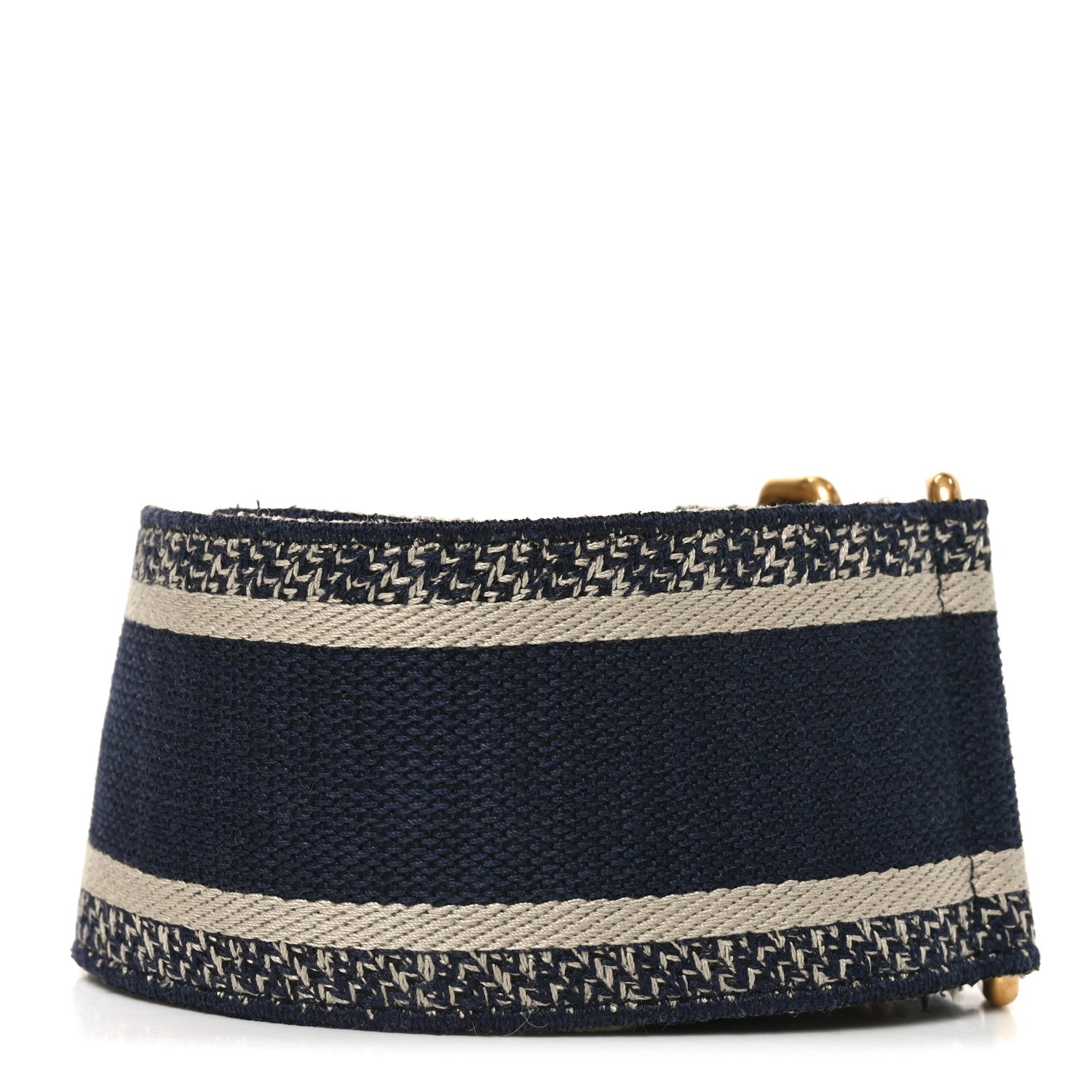 Christian Dior Canvas Embroidered Shoulder Strap Blue 2 of 4