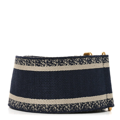 Christian Dior Canvas Embroidered Shoulder Strap Blue 2 of 4