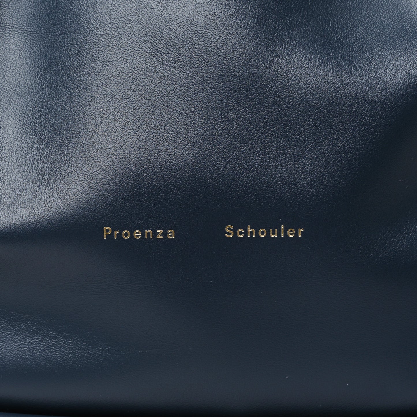 Calfskin Large Ruched Tote Dark Navy