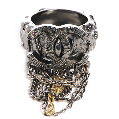Chanel CC Chain Ring Dark Silver 6.5 1 of 5