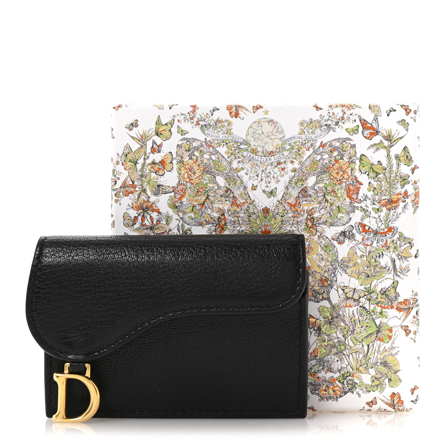 Christian Dior Goatskin Saddle Card Holder Black 9 of 9