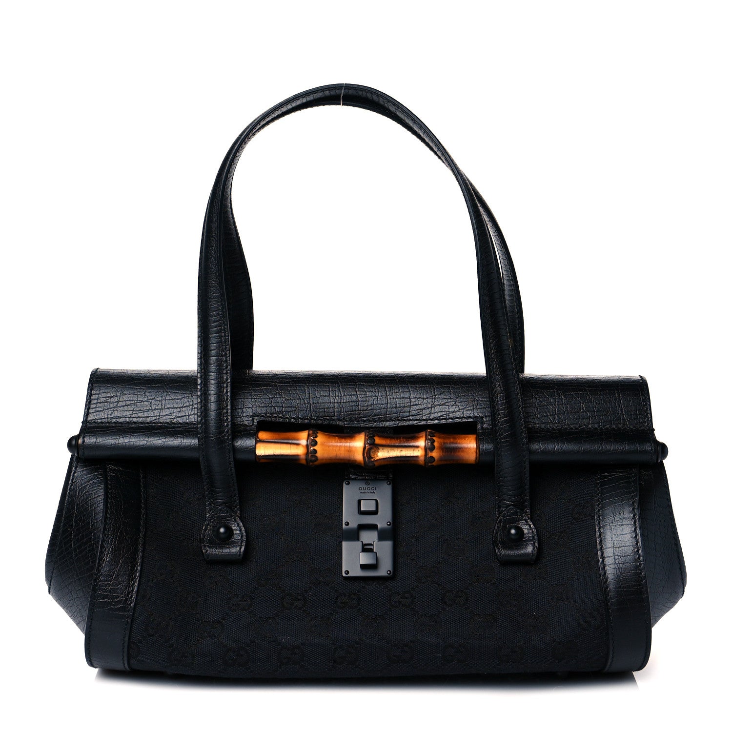 Gucci Monogram Bamboo Bullet Bag Black 1 of 10
