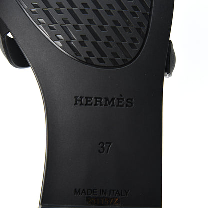 Hermes Rubber Aloha Sandals 37 Black 7 of 9