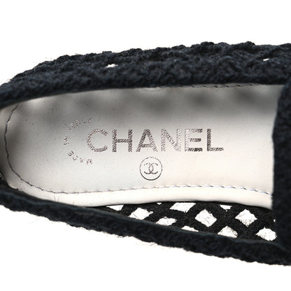 Chanel Cord Braided CC Mocassin Loafers 37.5 Black 9 of 10