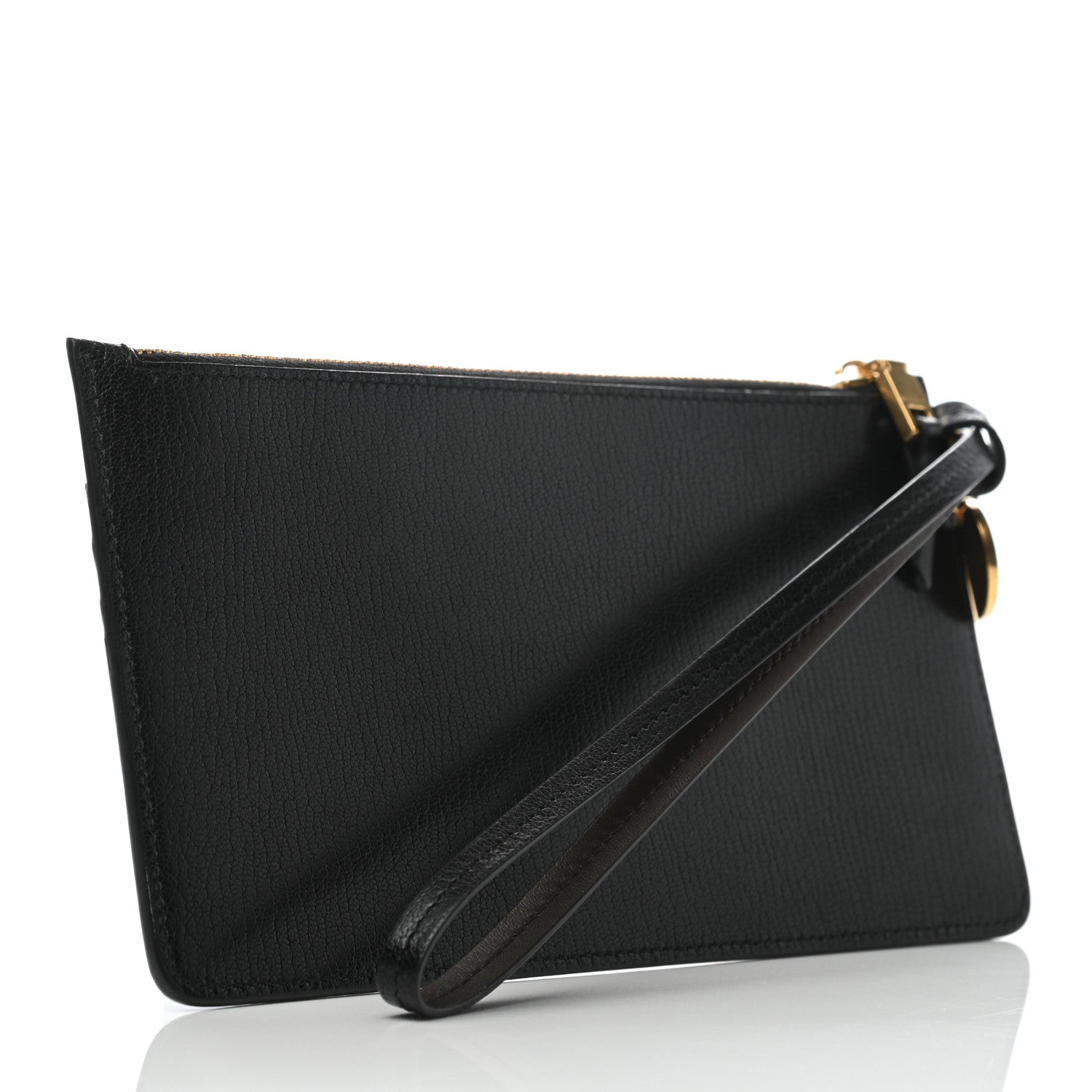 Givenchy Calfskin GV3 Wristlet Zip Card Holder Black Grey 2 of 7