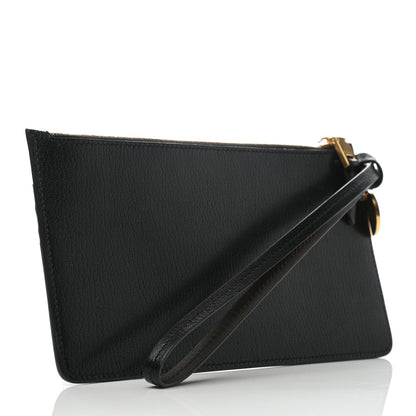 Givenchy Calfskin GV3 Wristlet Zip Card Holder Black Grey 2 of 7