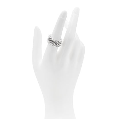 Tiffany Sterling Silver Somerset Mesh Ring 53 6.25 2 of 4