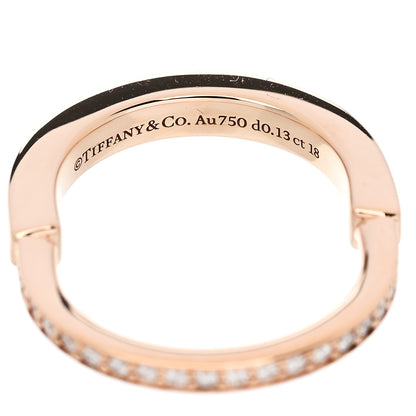 Tiffany 18K Rose Gold Diamond Lock Ring 49 5 4 of 5