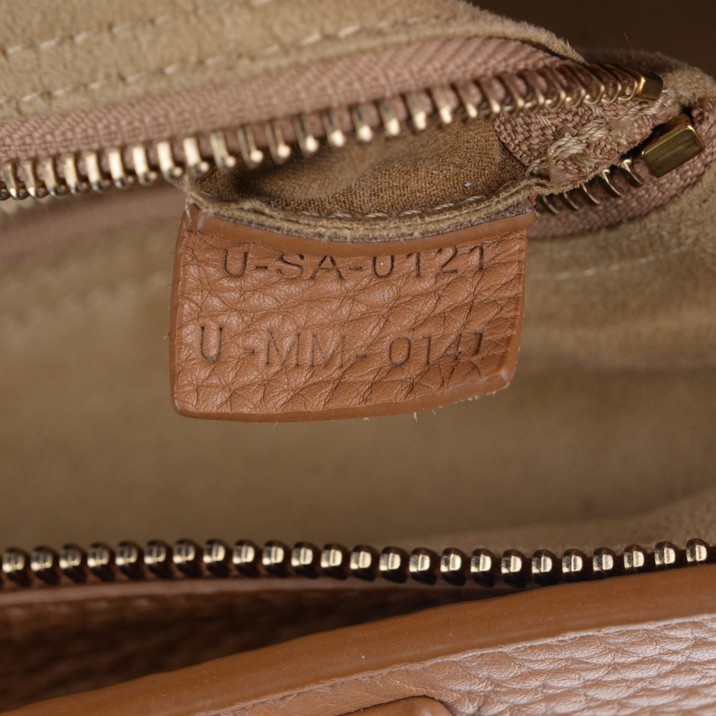 Pebbled Calfskin Mini Luggage Camel