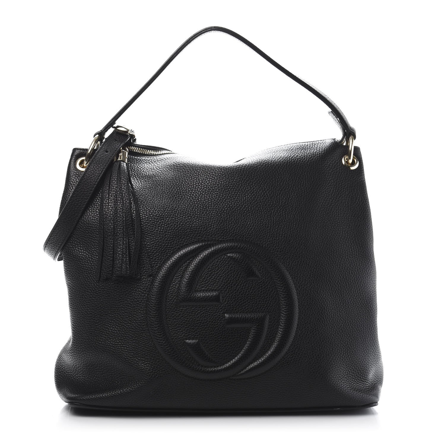 Gucci Pebbled Calfskin Large Soho Hobo Black 1 of 12